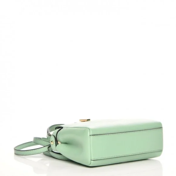 FENDI  Shiny Nappa Micro Peekaboo Iconic Satchel Verde Acqua - Picture 4 of 4